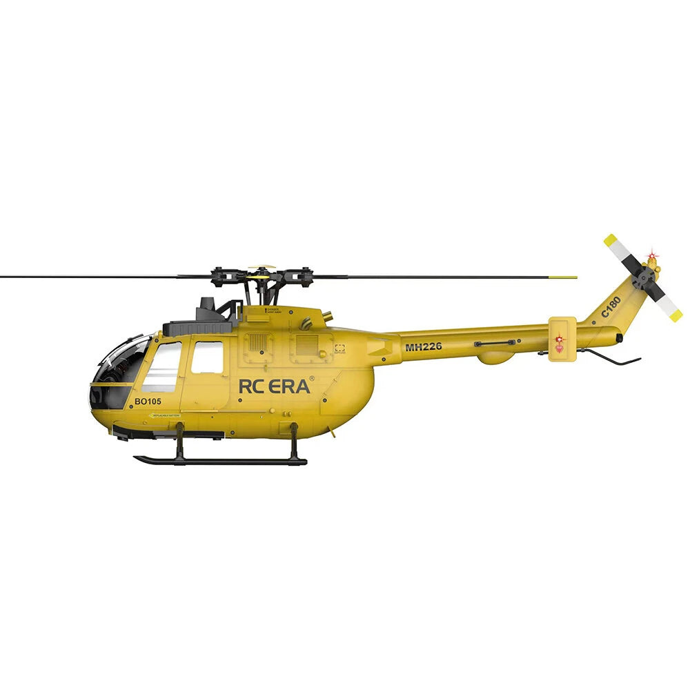 RC ERA C180 BO-105 2.4G 6CH 6G 1:25 Scale Altitude Hold Optical Flow Positioning TOF Altitude Hold Dual Brushless Motor Flybarless RC Helicopter RTF