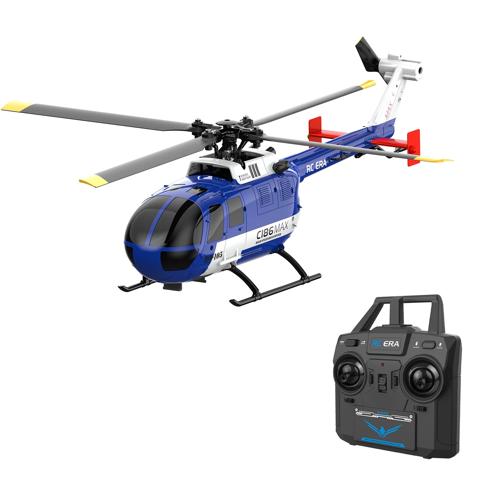 RC ERA C186 MAX BO105 Optical Flow Positioning 4CH RC Helicopter for Adults Remote Control Aircraft with Gyro Stabilized - C186 MAX RTF image