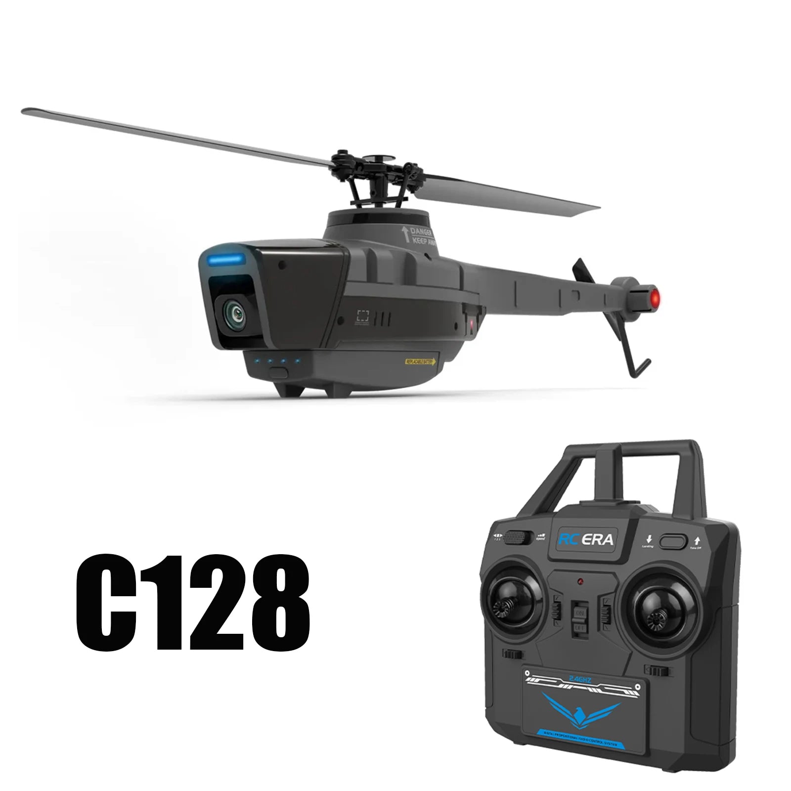 RC ERA C127AI C127 C128 2.4G 6-Axis Gyro Stabilized Flybarless Professional RC Helicopter 4ch Remote Control Aicraft for Adult - C128 RTF image