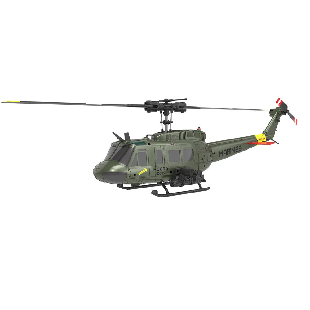 RC ERA C032 UH-1 2.4G 6CH 6-axis Gyroscope 1:48 Scale Huey Altitude Hold Optical Flow Positioning TOF Altitude Hold Flybarless RC Helicopter RTF