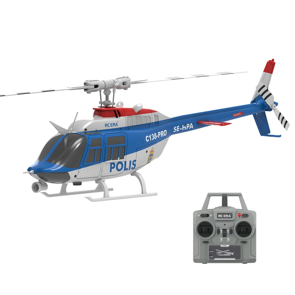 RC ERA C138 PRO Bell-206 Brushless Motor 2.4G 6CH 6-Axis Gyro Optical Flow Localization Altitude Hold 1:33 Scale RC Helicopter