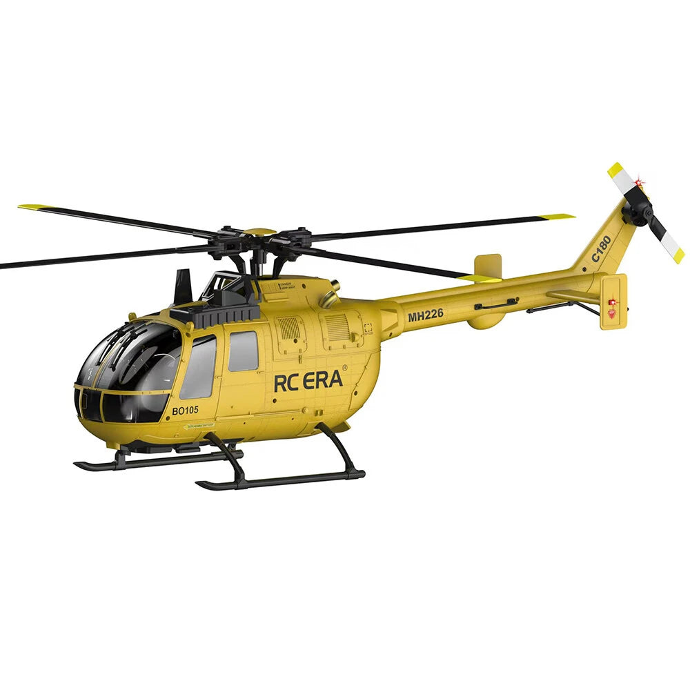 RC ERA C180 BO-105 2.4G 6CH 6G 1:25 Scale Altitude Hold Optical Flow Positioning TOF Altitude Hold Dual Brushless Motor Flybarless RC Helicopter RTF