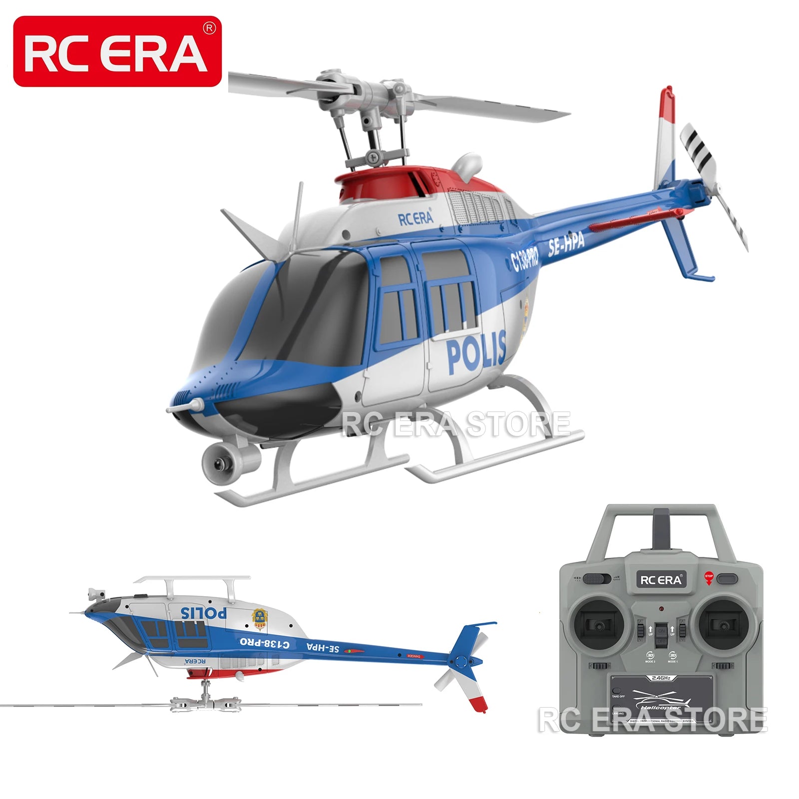RC ERA C138PRO Brushless C138 Brushed Bell206 Jet Ranger 2.4G RC Helicopter with Gyro Stabilizer Remote Control Toys for Adult image 0