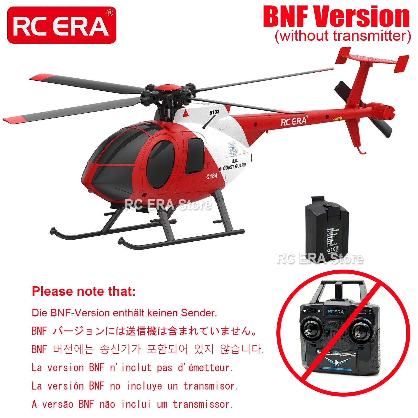 RC ERA C184 MD500 Gyro Optical Flow Auto-Stabilized Micro Size RC Helicopter for Adults Beginners Remote Control Model Toys image 5