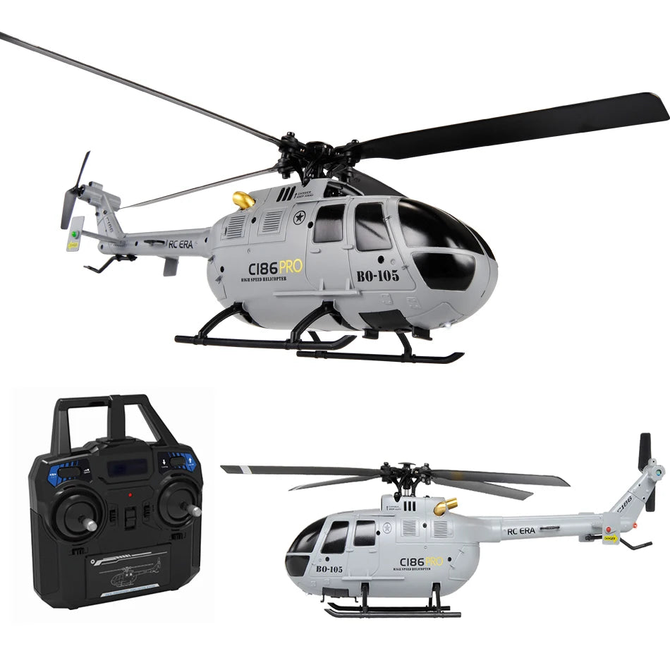 C186 Pro B105 2.4G RTF RC Helicopter 4 Ppropellers 6 Axis Electronic Gyroscope for Stabilization Remote Control Hobbies Toys image 0