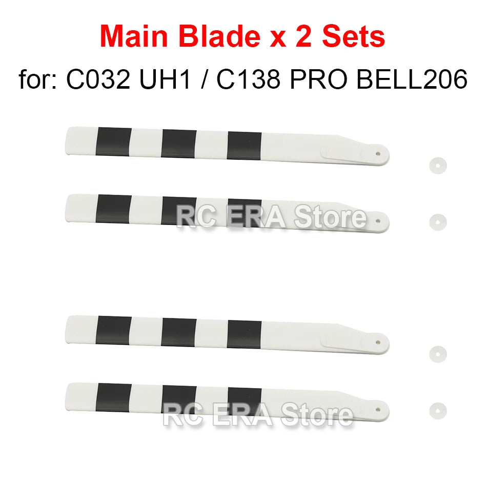 2 Sets RC ERA Main Rotor Blades for C032 UH1 Huey C138 Pro Bell206 C184 MD500 C186 C187 C189 C190 RC Helicopter Original Parts image 2