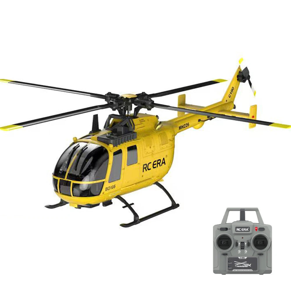 RC ERA C180 BO-105 2.4G 6CH 6G 1:25 Scale Altitude Hold Optical Flow Positioning TOF Altitude Hold Dual Brushless Motor Flybarless RC Helicopter RTF