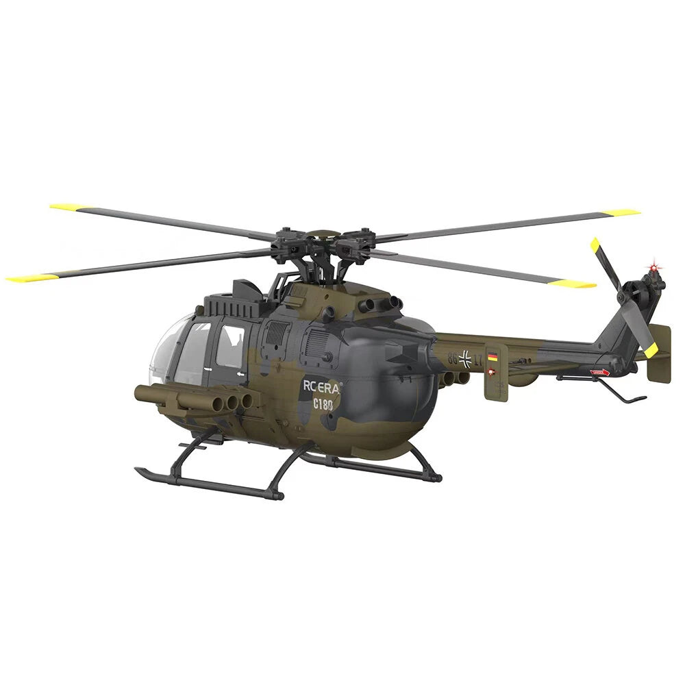 RC ERA C180 BO-105 2.4G 6CH 6G 1:25 Scale Altitude Hold Optical Flow Positioning TOF Altitude Hold Dual Brushless Motor Flybarless RC Helicopter RTF