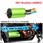 High-Speed 4000KV 2847 Brushless Motor Upgrade Parts for JJRC Q130 SCY16101 Pro 16102 Pro 1/12 1/14 1/16 RC Car Replacement