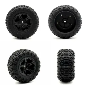 4PCS RC Car Wheels and Tires 12mm Hex 105mm outer diameter for MINI MAXX RC Car Upgrade